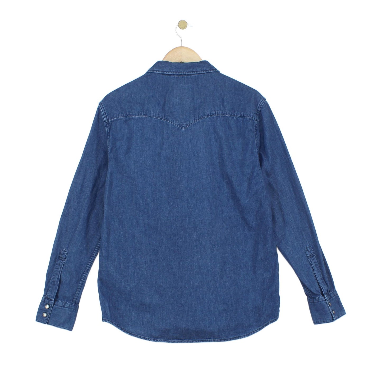 Mens Denim Shirt Slim Fit Western Long Sleeve