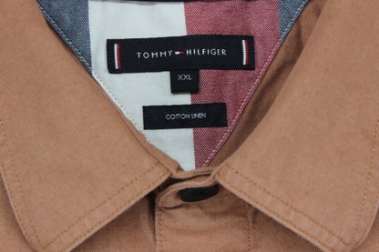 Mens Overshirt Button Up Cotton Linen