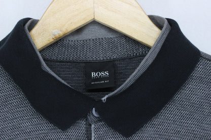 Mens Polo Shirt Stretch Long Sleeve Classic