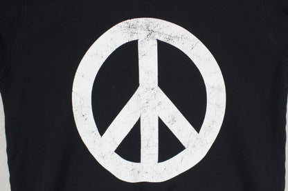 Mens Sweatshirt Peace Sign Crew Neck Printed