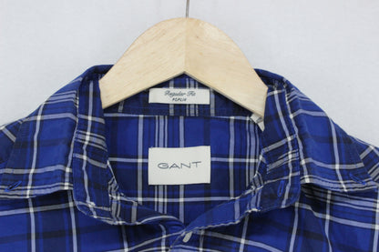 Mens Plaid Shirt Short Sleeve Button Up