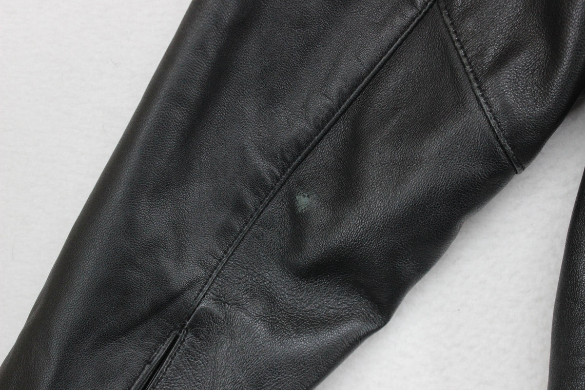 Mens Leather Jacket Full Zip Biker