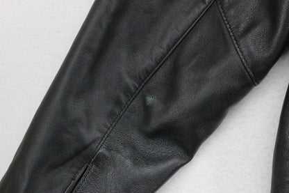 Mens Leather Jacket Full Zip Biker