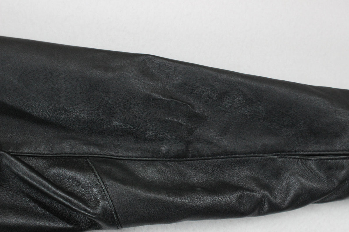 Mens Leather Jacket Full Zip Biker