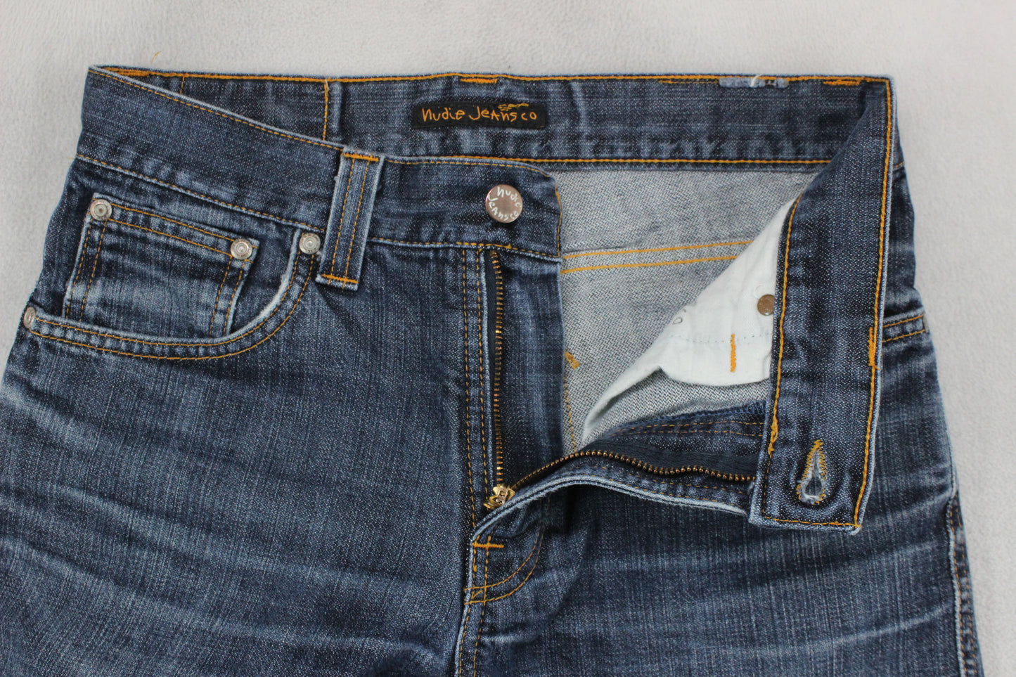 Mens Slim Jim Jeans Zip Fly Denim