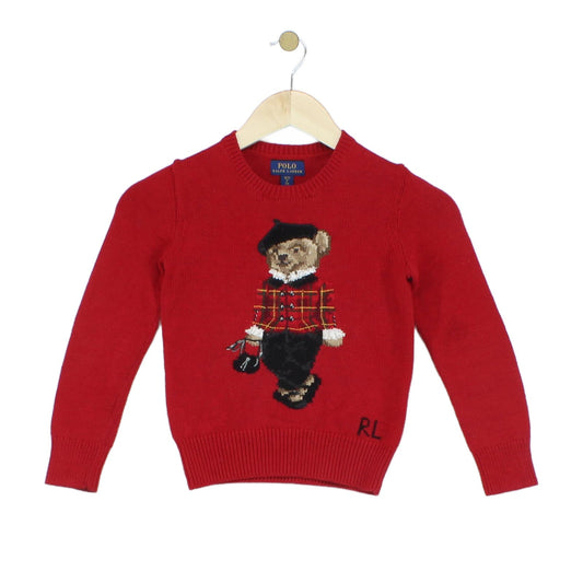 Boys Scottish Bear Jumper Crew Neck Long Sleeve