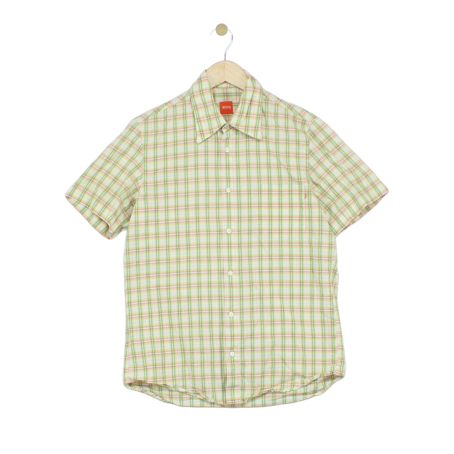 Mens Plaid Shirt Made In Italy Short Sleeve