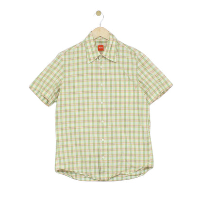 Mens Plaid Shirt Made In Italy Short Sleeve