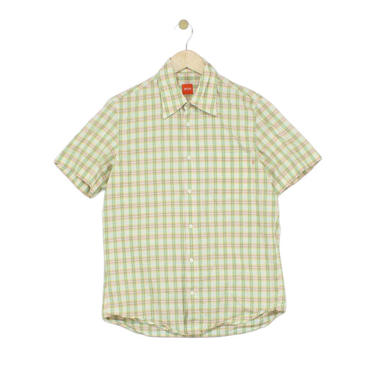 Mens Plaid Shirt Made In Italy Short Sleeve