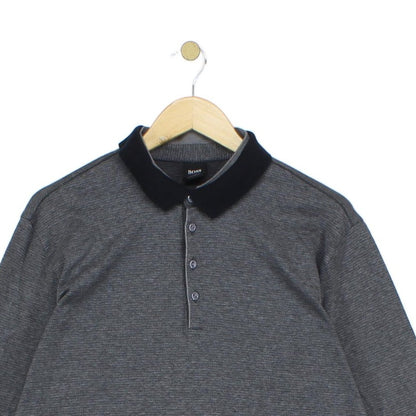 Mens Polo Shirt Stretch Long Sleeve Classic