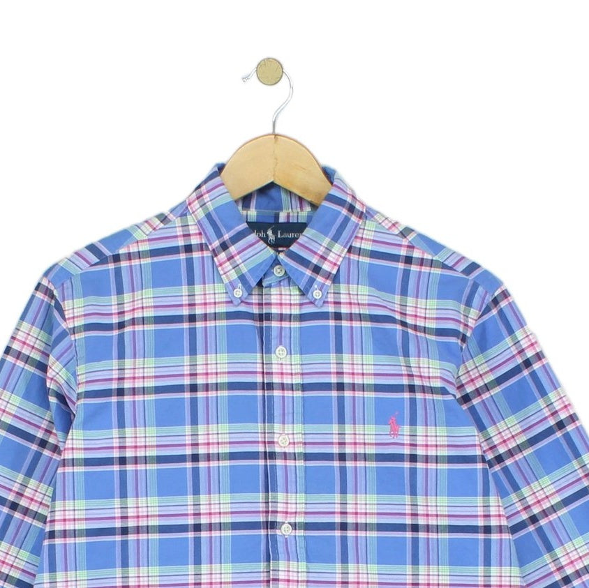 Mens Plaid Shirt Custom Fit Button Down Classic