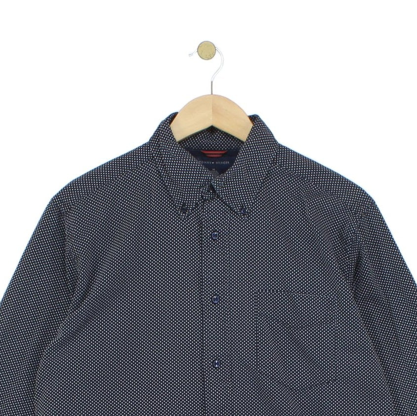 Mens Polka Dot Shirt Button Down Long Sleeve