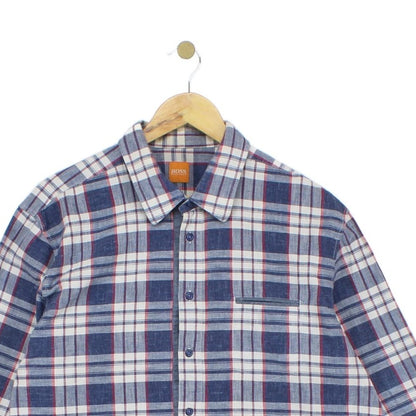 Mens Plaid Shirt Button Up Long Sleeve