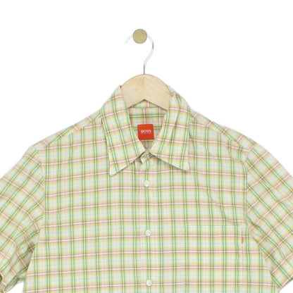 Mens Plaid Shirt Made In Italy Short Sleeve