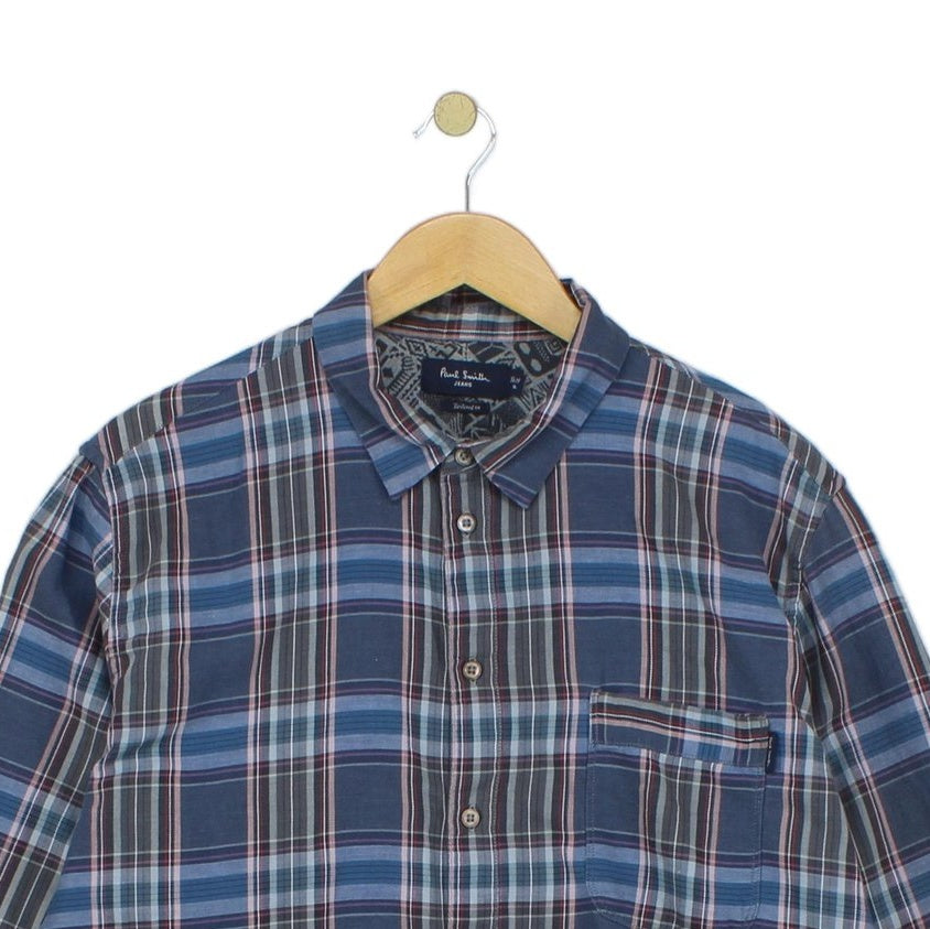 Mens Plaid Shirt Long Sleeve Tailored