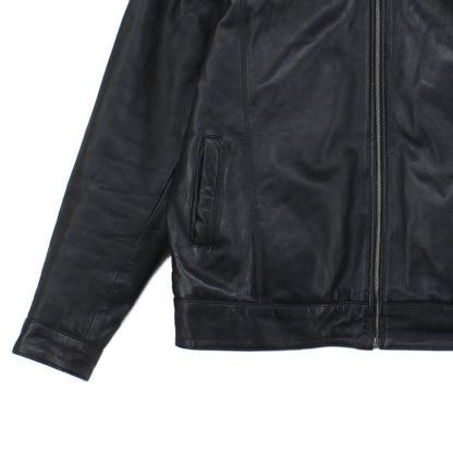Mens Leather Jacket Full Zip Biker