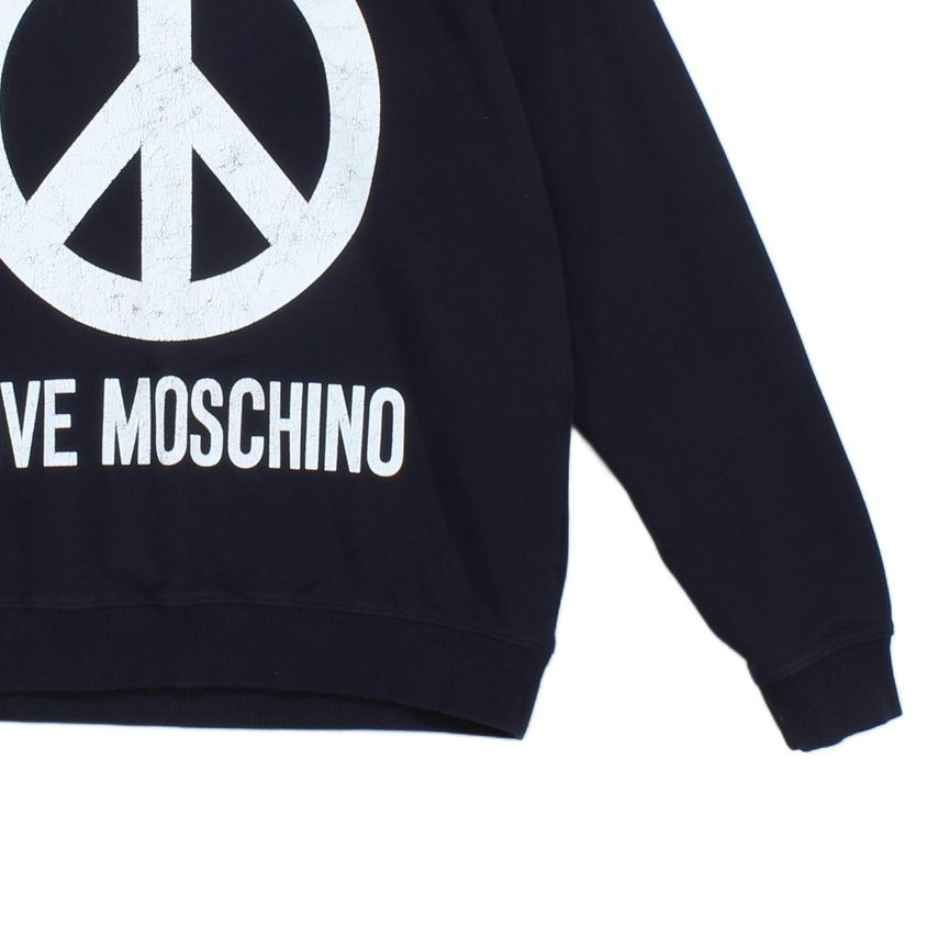 Mens Sweatshirt Peace Sign Crew Neck Printed
