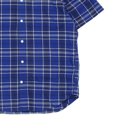 Mens Plaid Shirt Short Sleeve Button Up