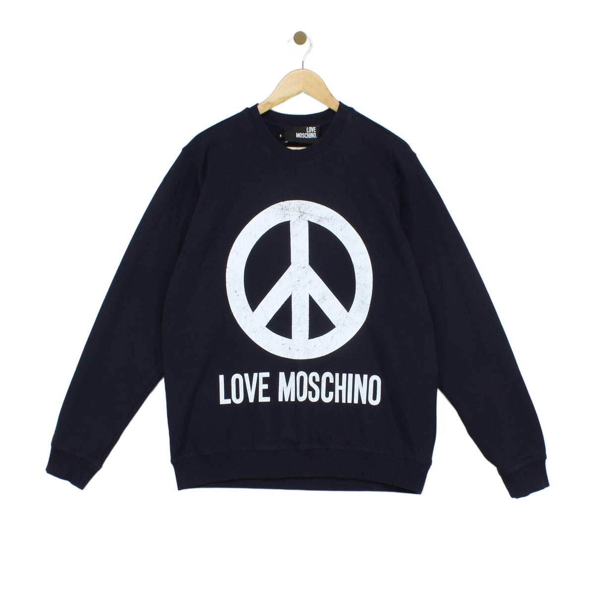 Mens Sweatshirt Peace Sign Crew Neck Printed
