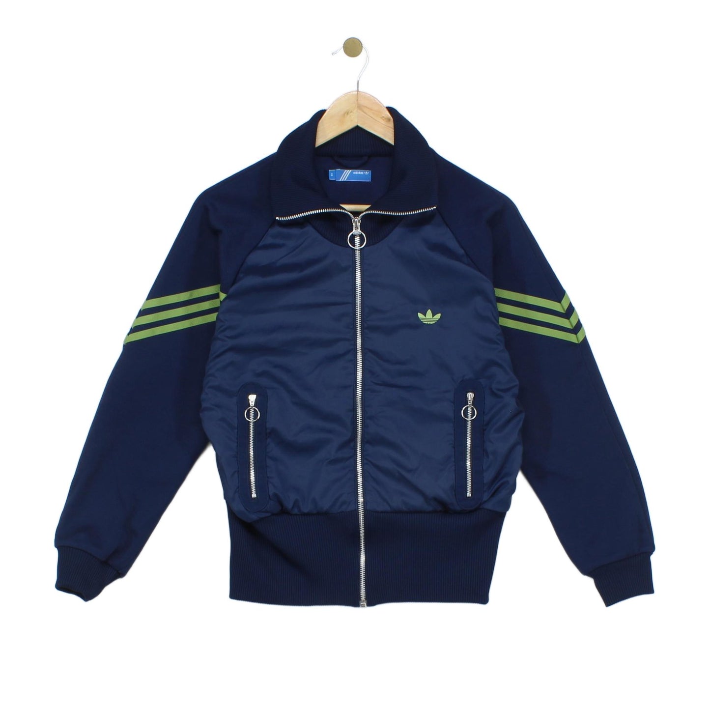 Womens Track Jacket Retro Sport Zip Stripes
