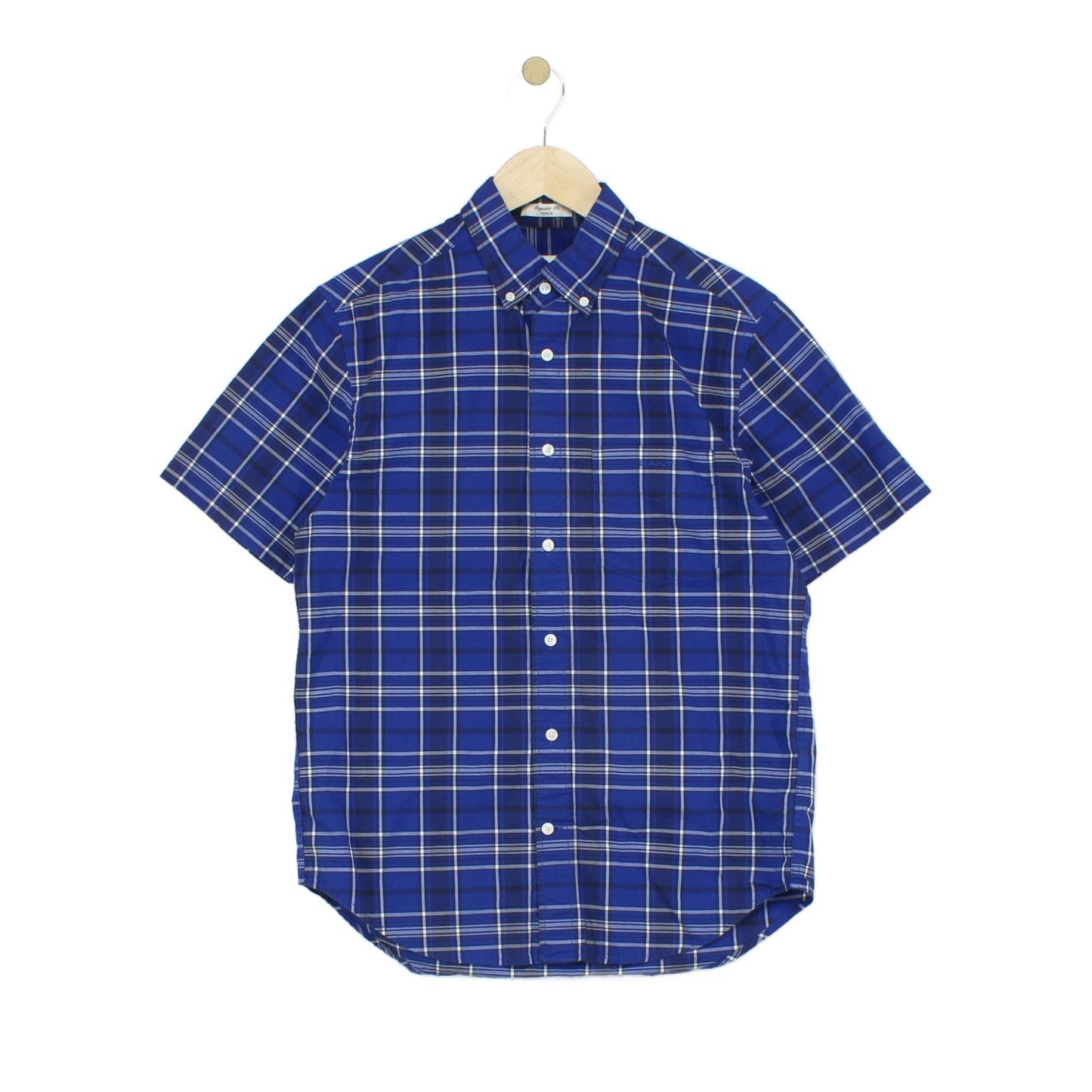 Mens Plaid Shirt Short Sleeve Button Up