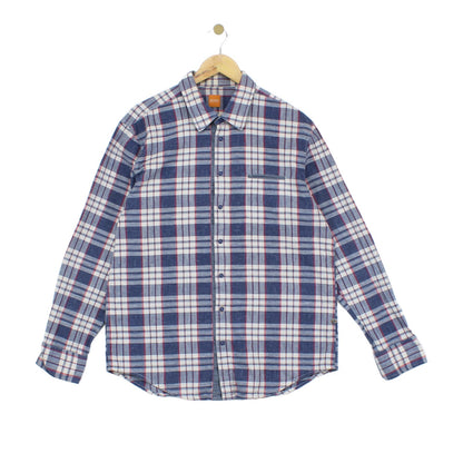 Mens Plaid Shirt Button Up Long Sleeve