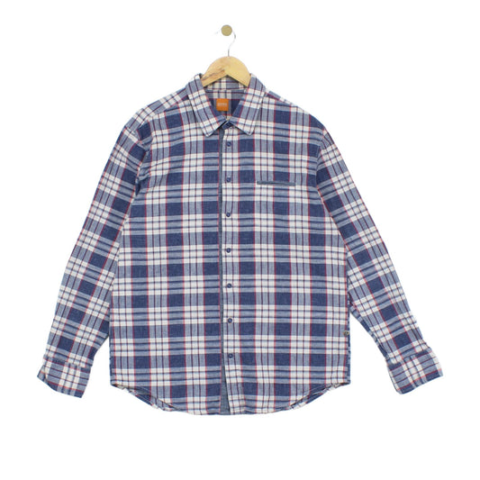 Mens Plaid Shirt Button Up Long Sleeve