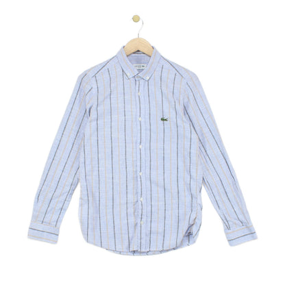 Mens Striped Shirt Slim Fit Button Down