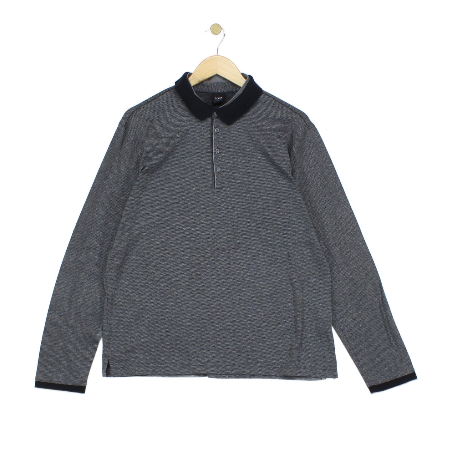 Mens Polo Shirt Stretch Long Sleeve Classic