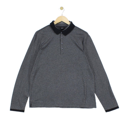 Mens Polo Shirt Stretch Long Sleeve Classic