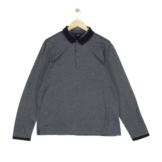 Mens Polo Shirt Stretch Long Sleeve Classic
