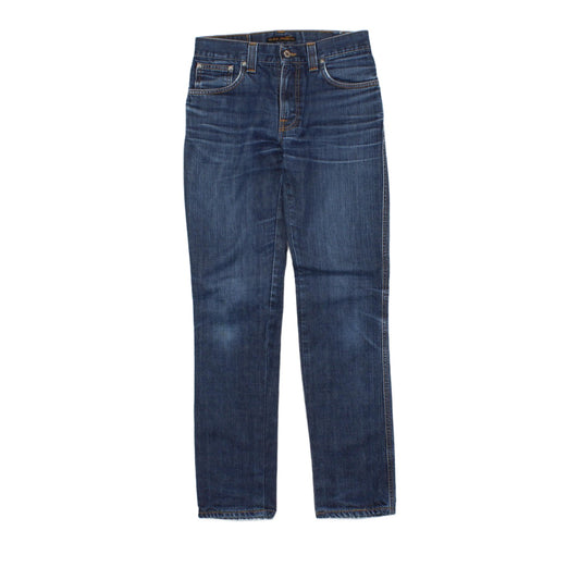 Mens Slim Jim Jeans Zip Fly Denim