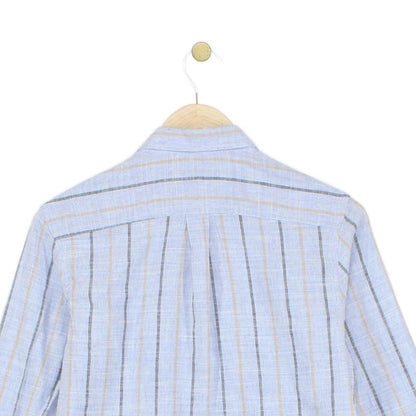 Mens Striped Shirt Slim Fit Button Down