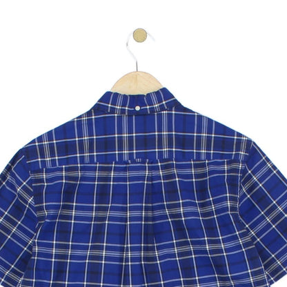 Mens Plaid Shirt Short Sleeve Button Up