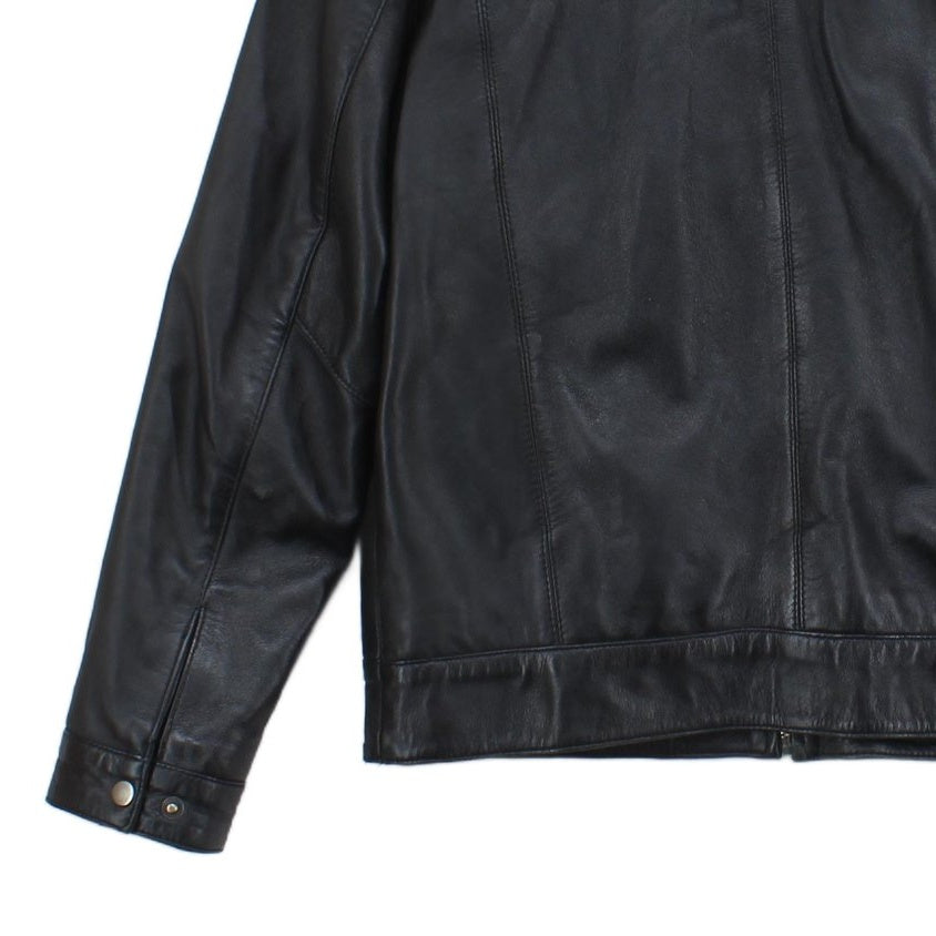 Mens Leather Jacket Full Zip Biker