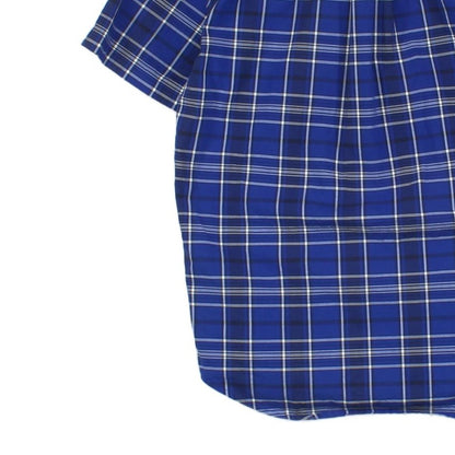Mens Plaid Shirt Short Sleeve Button Up