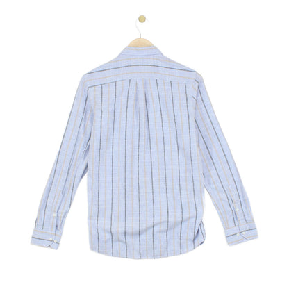 Mens Striped Shirt Slim Fit Button Down