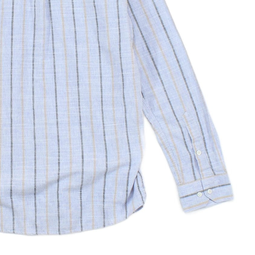 Mens Striped Shirt Slim Fit Button Down
