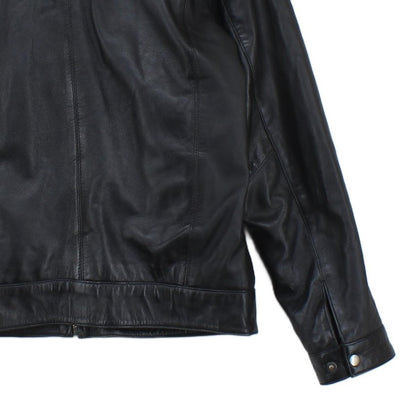 Mens Leather Jacket Full Zip Biker