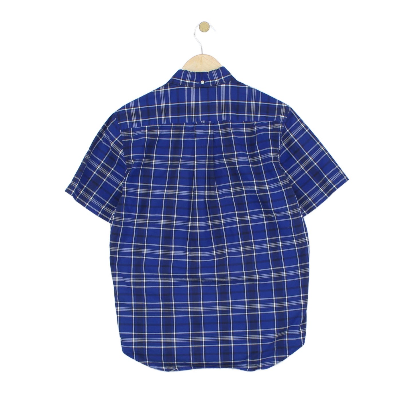 Mens Plaid Shirt Short Sleeve Button Up
