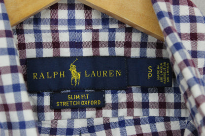 Mens Shirt Check Button Up Slim Fit