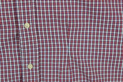 Mens Plaid Shirt Short Sleeve Button Up