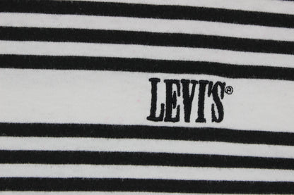 Mens T-Shirt Striped Crew Neck Long Sleeve