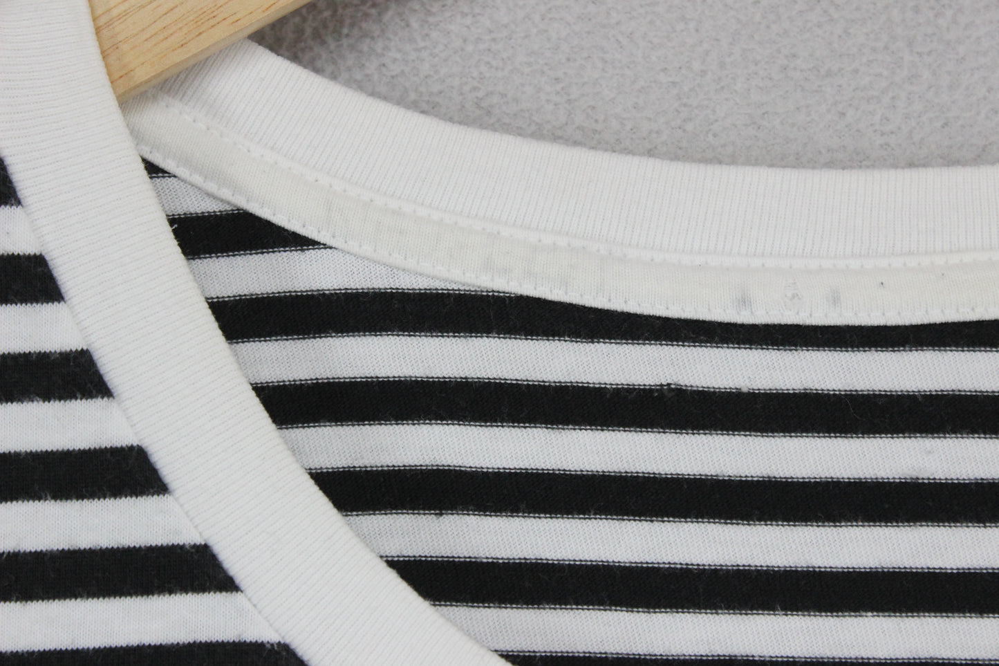 Mens T-Shirt Striped Crew Neck Long Sleeve