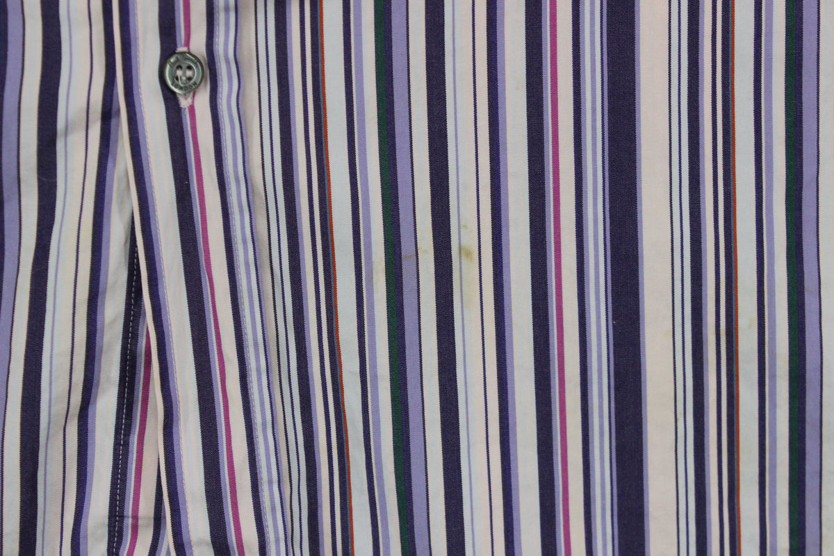 Mens Striped Shirt Made In Italy Long Sleeve Cotton