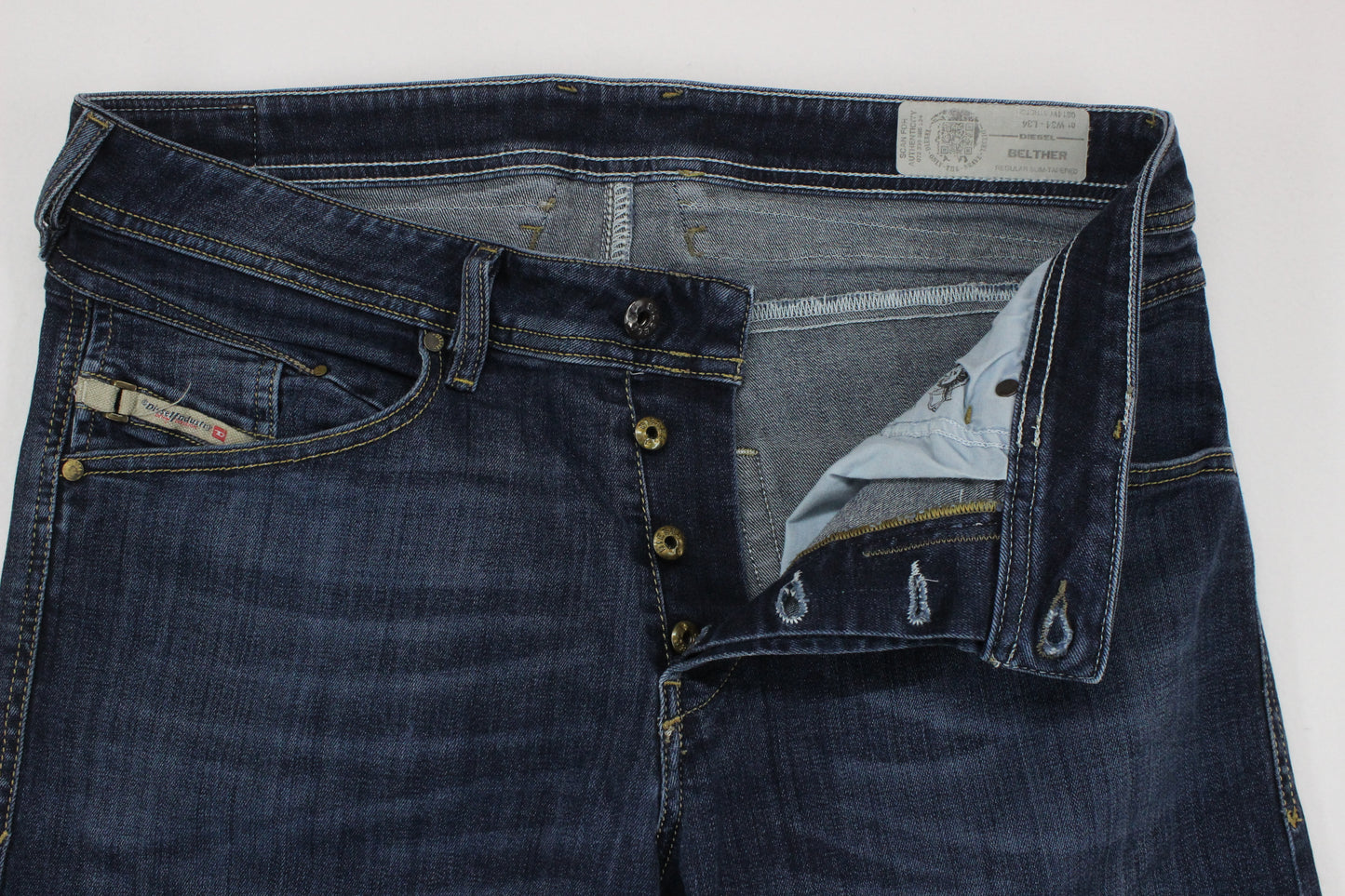 Mens Belther Jeans Slim Tapered Denim