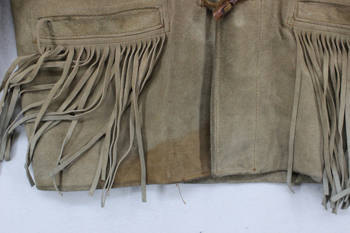 Mens Leather Fringe Jacket Western