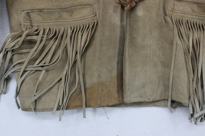 Mens Leather Fringe Jacket Western