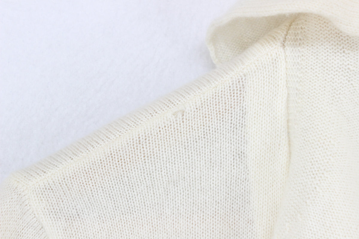 Womens Cashmere Cardigan Ruffle Long Sleeve Knit