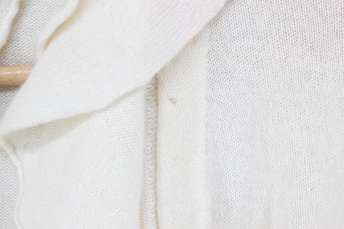 Womens Cashmere Cardigan Ruffle Long Sleeve Knit